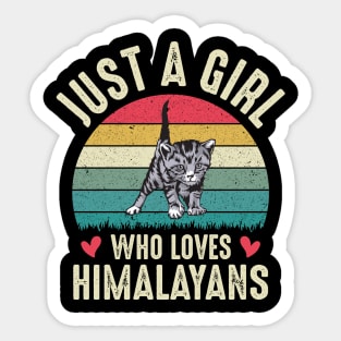 Just A Girl Who Loves Himalayan Cat Cute Himalayans Cat Mom Girls Gift Sticker